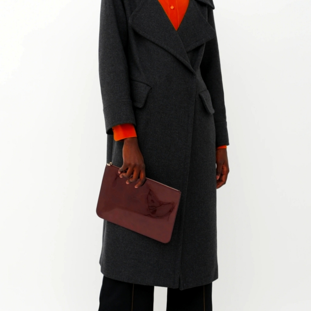 Mulberry oxblood zip pouch